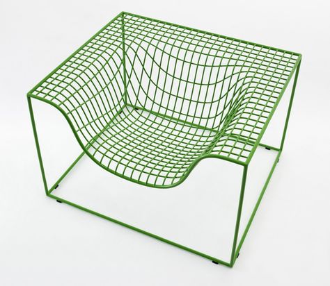 Geometric Armchair, Share Chair, Wire Chair, Fluid Design, Steel Chair, Funky Furniture, Grid Design, Steel Rod, Dream House Decor