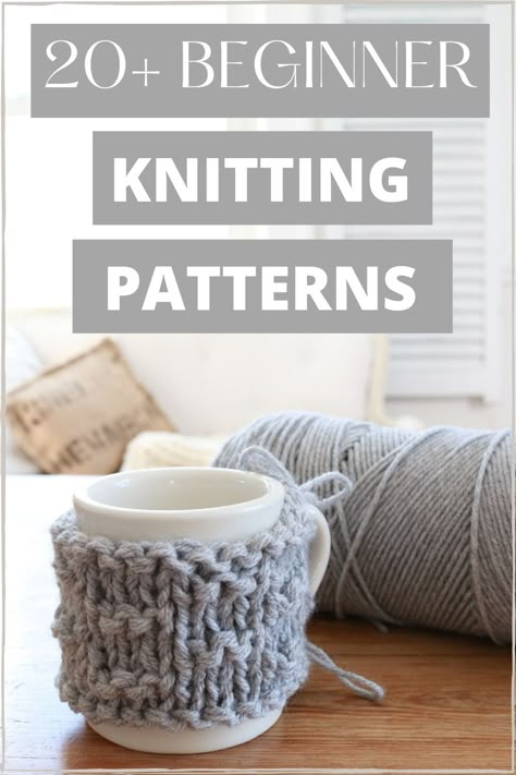 Over 20 Easy Knitting Patterns for Beginners {FREE} - A BOX OF TWINE Beginning Knitting Projects, Quick Knitting Projects, Knitting Projects Free, Intermediate Knitting Patterns, Small Knitting Projects, Knitting Patterns For Beginners, Easy Knitting Patterns Free, Simple Knitting, Knitting Patterns Free Beginner