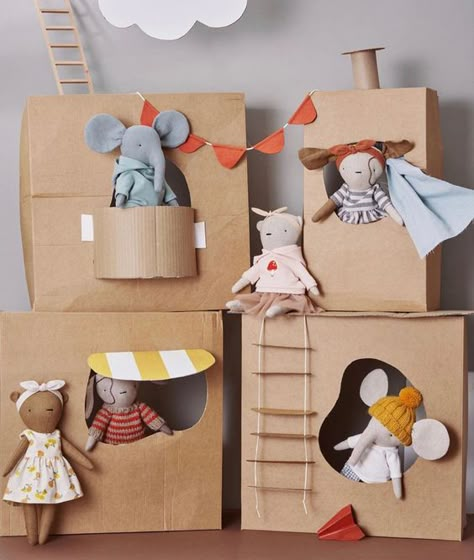 Cardboard Toys, Crafty Kids, Childrens Crafts, Cardboard Crafts, Business For Kids, Kids Art Projects, Diy Toys, Handmade Toys, Projects For Kids