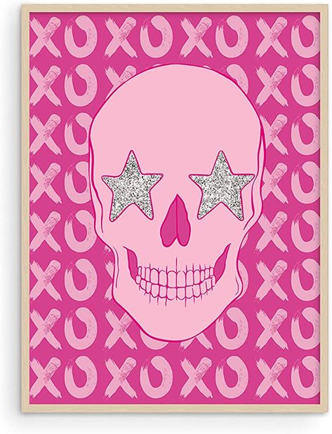 Baddie Aesthetic Room, Baddie Aesthetic Room Decor, Pink Posters For Room, Room Baddie, Aesthetic Posters For Bedroom, Room Aesthetic Posters, Preppy Collage, Preppy Posters, Glam Skull