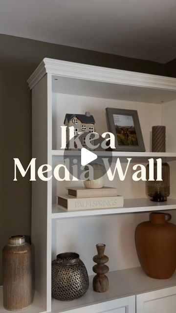 Beth Turbutt-Rogers on Instagram: "Budget ikea media wall😅⬇️

I always watch everyone else doing these budget DIY’s but I’ve been scared to have a go! 

I’m over the moon with how this has turned out 🥹

Really gives the cosy lounge vibes we were looking for, an inbuilt feel without the price tag. I can’t believe all the units came in at £350🤯

Thank you to @reynoldsresidence for the inspo on this one 🤍 & to @our_bears_home for helping us get our vision off the drawing board. 

What do you think? 🙊 let me know in the comments 

Make sure you’re following @budgetingmumofficial to watch me work my way through this renovation on a budget 🤍

#budgetdiy #ikeahack #mediawall #mediawalls #ikeahome #diyprojects" Living Room Inspo Media Wall, Media Wall Decor Ideas, Ikea Media Wall Hack, Alcove Decorating Ideas, Ikea Media Wall, Diy Media Wall, Lounge Vibes, Cosy Lounge, Wall Niche