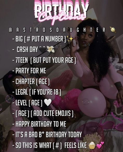 18th Birthday Name Ideas, Sweet 16 Birthday Captions For Instagram, Count Down Names For Birthday, 21 Birthday Captions Instagram Baddie, 16 Bday Captions Instagram, Sweet 16 Captions, Birthday Ig Countdown, 16 Bday Captions, 21st Birthday Captions Baddie