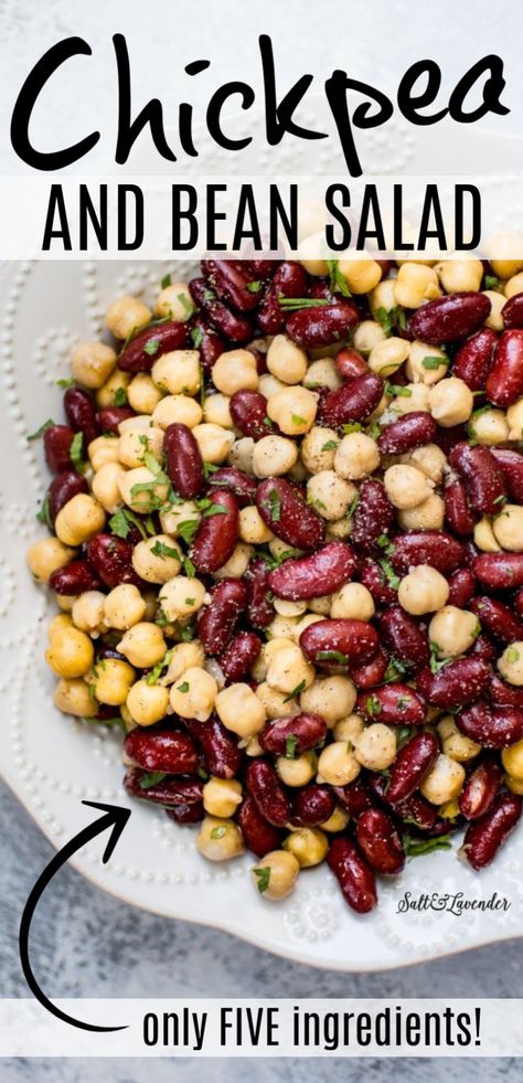 Bean And Chickpea Salad, Bean Salad Recipes Healthy, Kidney Bean Salad, Garbanzo Beans Salad, Healthy Beans, Chickpea Salad Recipes, Kidney Bean, Savory Salads, Bean Salad Recipes