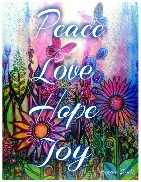 Peace, Hope, Love and Joy Hippie Quotes, Peace Love Happiness, Give Peace A Chance, Hippie Peace, Happy Hippie, Peace Art, Christian Symbols, Star Moon, Hippie Art