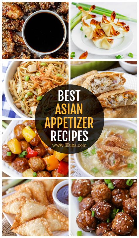 Easy Asian Inspired Appetizers, Mini Asian Appetizers, Asian Savory Snacks, Asian Themed Appetizers, Healthy Asian Appetizers, Asian Appetizers Easy Simple, Asian Inspired Appetizers Parties, Chinese Food Appetizers Simple, Best Asian Appetizers