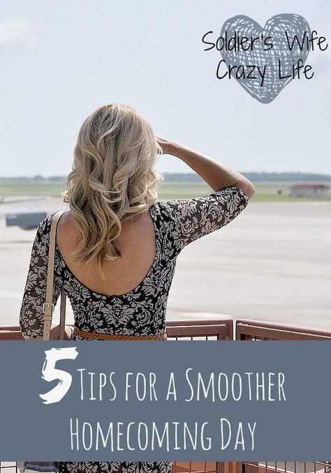 5 Tips for a Smoother Homecoming Day #Military #Milspouse #MilitarySpouse #MilitaryLife Getting Ready For Homecoming, Military Homecoming Signs, Soldier Homecoming, Soldiers Coming Home, Soldier Wife, Deployment Homecoming, Military Baby, Soldier Tattoo, Soldier Costume