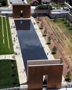 the Oklahoma National Memorial and Museum remembers those killed in the 1995 Murrah Federal Building bombing. The outdoor monument includes a field filled with 168 empty chairs to represent those who lost their life in the bombing. The indoor museum gives a glimpse of what that morning was like. In one room, an audio recording from a courtroom near the Murrah Building replays the chaos and confusion of those first few minutes. Do visit, but bring the tissues. Downtown Oklahoma City, Oklahoma Travel, Shedding Tears, Oklahoma History, Travel Oklahoma, Reflecting Pool, Memorial Museum, April 19, Beautiful Place