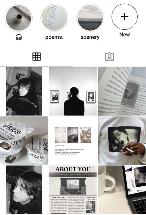 Insta Themes Aesthetic, Monochrome Instagram Feed, Taehyung Theme, Ig Icons Highlights Aesthetic, Aesthetic Taehyung, Taehyung Instagram, Monochrome Aesthetic, Best Instagram Feeds, Instagram Feed Planner