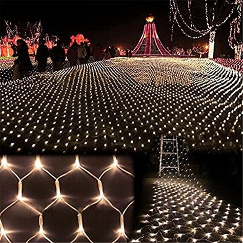 DOCHEER LED Net Mesh String Fairy Light Warm White, 9.8ft x 6.6ft 204 LEDs 8 Modes, LED Indoor Outdoor String Lights Waterproof Wedding Party Garden Room Christmas Holiday Decorative Light Christmas Light Controller, Mesh Lighting, Net Lights, White Spider, Party Garden, Indoor String Lights, Led Christmas Lights, Lights Christmas, Fishing Net