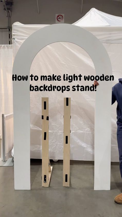 Instagram How To Make A Wooden Backdrop Stand, How To Make Arch Backdrop Panels, How To Make Backdrop, Diy Backdrop Stand, Graduation Party Backdrops, Photo Props Diy, Event Decorating, Diy Photo Backdrop, Wooden Backdrops