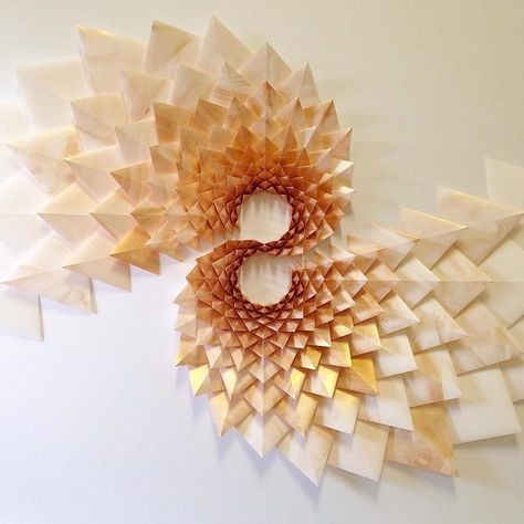 Matt Shlian, Origami Wall Art, Simple Sheets, Paper Installation, Geometric Sculpture, Paper Engineering, Instruções Origami, Sheets Of Paper, Folded Paper