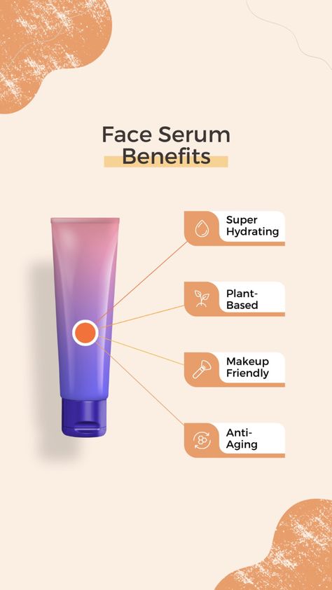 Product Benefits Ads, Face Serum Benefits, Cosmetic Poster, Facial Benefits, Skincare Content, Product Flyer, Skincare Ideas, Serum Benefits, Minimalistic Poster