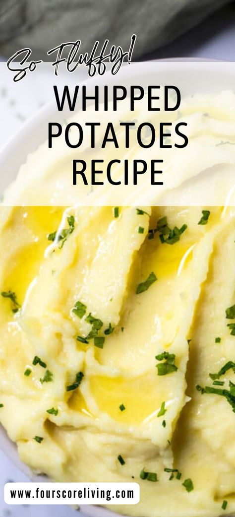 Garlic Whipped Potatoes, Best Whipped Mashed Potatoes, Best Whipped Potatoes Recipe, Creamy Whipped Potato Casserole, Garlic Whipped Mashed Potatoes, Chantilly Potatoes Recipe, Whipped Potatoes Creamy, Whipped Mashed Potatoes Recipe, Quick Mashed Potatoes Easy