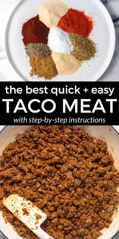 Best Taco Meat, Best Taco Meat Recipe, Taco Meat Seasoning, Taco Recipes Ground Beef, Taco Meat Recipe, Beef Taco Seasoning, Keto Ground Beef Recipes, Keto Ground Beef, Beef Tacos Recipes