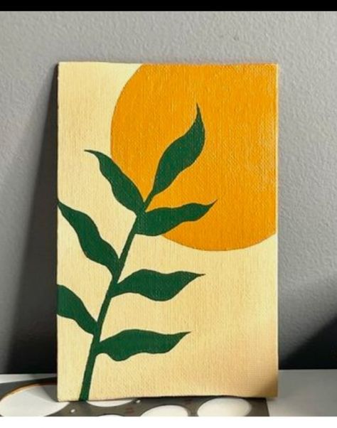 Paintings With Meaning, Cute Easy Paintings, Basic Painting, Easy Painting Ideas, Sun Painting, Boho Painting, Small Canvas Paintings, Simple Canvas Paintings, Cute Canvas Paintings