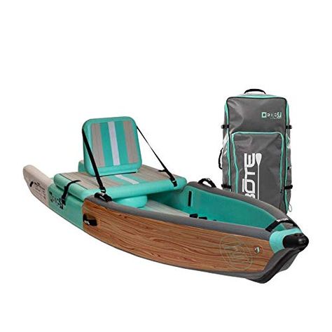 BOTE Deus Aero Inflatable Kayak & Stand Up Paddle Board with Accessories | Pump, Fin, Travel Bag, Classic Teak