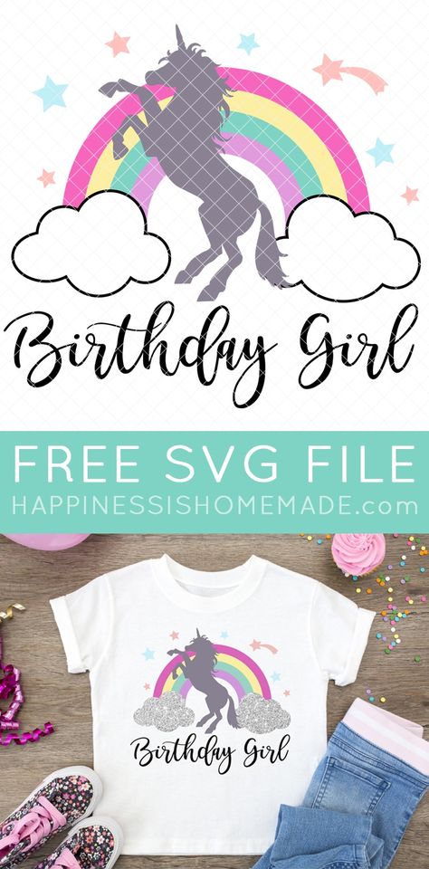 Free Unicorn SVG + Birthday Girl Shirt Unicorn Shirt Ideas, Birthday Drawings, Princess Invitation, Cricut Birthday, Happy Birthday Meme, Image Svg, Unicorn Svg, Unicorn Shirt, Birthday Girl Shirt