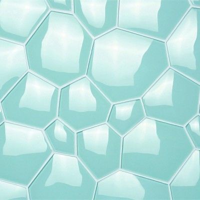 Watercube Mosaic Bubble Tile, Broken Tile Mosaic, Backsplash Tile Design, Tile For Kitchen, Glass Tile Backsplash, Glass Fireplace, Glass Subway Tile, Backsplash Designs, Granite Tile