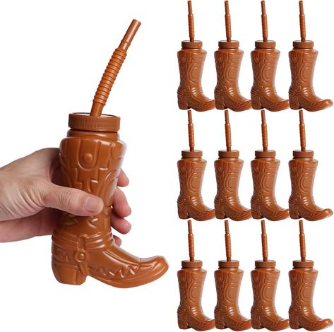 Amazon.com: Fxswety Cowboy Boot Cups 10 Ounces Plastic Cowboy Cups with Straws and Lids for Rodeo Party Favors and Western Themed Party Supplies(12Pcs) : Toys & Games Rodeo Party Favors, Rodeo Party Ideas, Cowboy Birthday Party Decorations, Western Themed Party, Plastic Cup With Straw, Cups With Straws, 1st Rodeo, 1st Birthday Party Favors, Rodeo Party