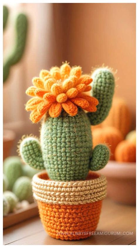 Amigurumi Cactus Crochet Free Pattern Crochet Gifts For Plant Lovers, Cactus Amigurumi Free Pattern, Succulent Crochet Free Pattern, Cactus Crochet Pattern Free, Crochet Succulents Free Pattern, Amigurumi Free Pattern Beginner, Crochet Plants Free Pattern, Cacti Crochet, Small Crochet Projects Free Patterns