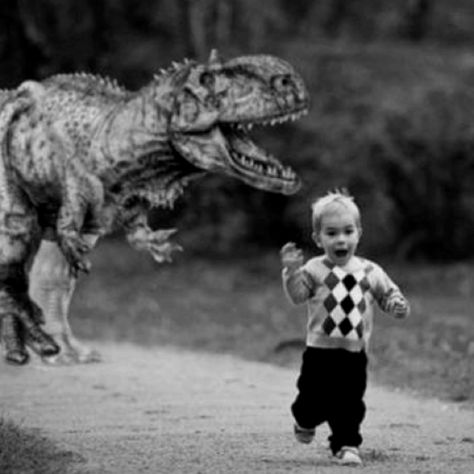 RUN little dinosaur get the kid.....NOT  :) Funny Monday Memes, Monday Memes, Monday Humor, A Dinosaur, 웃긴 사진, Memes Humor, E Card, Dinosaur Birthday, True Story