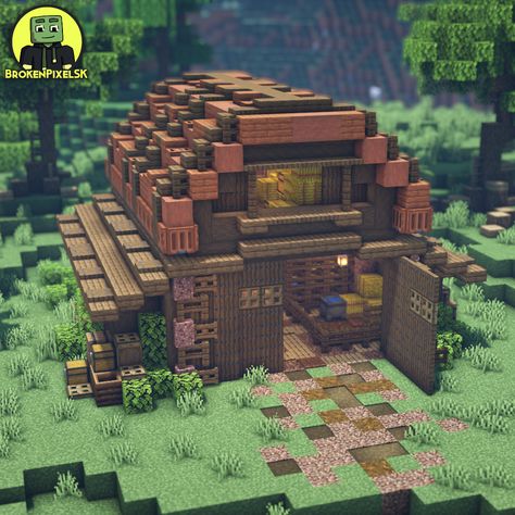 Rustic Barn in Minecraft Farm In Minecraft Ideas, Barn Roof Minecraft, Minecraft Barnhouse, Medieval Barn Minecraft, Rustic Minecraft Builds, Minecraft Barn Blueprints, Minecraft Medieval Barn, Minecraft Barn Interior, Minecraft Barn Design