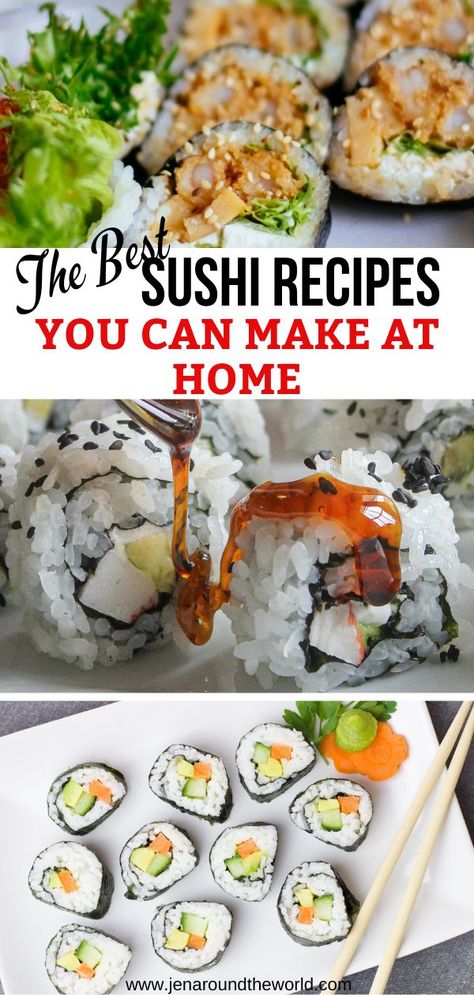 Diy Sushi Recipes, Sushi Recipes Not Raw, Non Raw Sushi Recipes, Sushi With Cooked Meat, Classic Sushi Rolls, Easy At Home Sushi Recipes, Cooked Sushi Rolls Recipe, Beginner Sushi Recipes At Home, Homemade Cooked Sushi