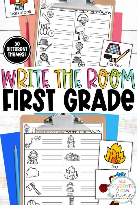 Writing Center Activities First Grade, Grade One Literacy Centers, Read The Room Activities, Writing Centers 2nd Grade, Write The Room First Grade, Literacy Stations First Grade, Writing Center First Grade, Literacy Centers First Grade, First Grade Literacy Centers