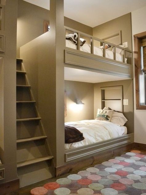 Make the Most of Your Bedroom with These 15 Double Deck Bed Ideas Stairs Slide, Bunk Beds Built In, Child Bedroom, Built In Bunks, Bunk Beds With Stairs, Kids Beds, Kids Bunk Beds, Bed Ideas, Design Del Prodotto