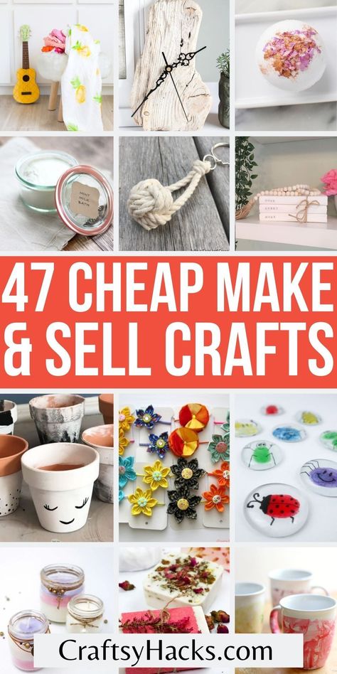 You can easily make more money this year when you make any of these creative cheap crafts to make and sell. These super fun make and sell craft ideas are perfect to help you earn some extra money and start your own side job. Diy Crafts You Can Sell Make Money, Organisation, How To Sell Crafts From Home, Craft Ideas That Sell Well, Easiest Crafts To Make And Sell, Easy Crafts To Make In Bulk, Spiritual Things To Make And Sell, Crafts You Can Sell Business, Diy Selling Ideas Extra Cash