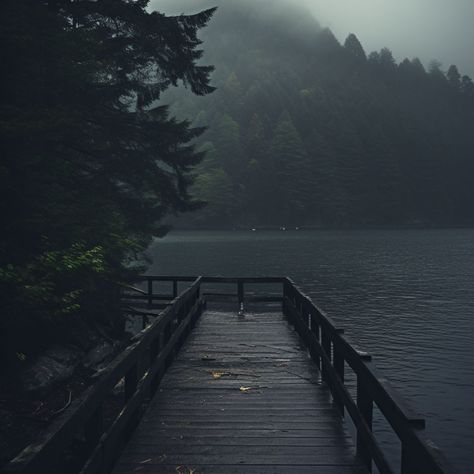 "🏞️🌧️  Embrace the beauty of a gloomy mountain landscape enveloped in rain and fog, creating an eerie woodland aesthetic.  🌲🦇  The view overlooks a serene lake dock, evoking a sense of isolation and emotion.  😨💧  The intentional blur adds a moody allure, drawing you in deeper. Perfect for adding enchantment to any space.  ✨ Order now and transform your surroundings into an otherworldly experience! 📥🖨️ Please be aware that this is a digital download, allowing you the flexibility to print and frame it yourself or use it as a digital background. 🖼️💻  WHAT YOU WILL RECEIVE Please note that this is a DIGITAL DOWNLOAD listing. No physical product will be mailed to you. After your purchase is confirmed, you will receive a text document with a link that will direct you to your downloadab Dark Achadamia, Dark Forest Decor, Dark Acedima Aesthetic, Goth Cottagecore Aesthetic, Witchcore Decor, Dark Cottage Core Bedroom, Forest Goth, Dark Cottagecore Art, Woodland Aesthetic