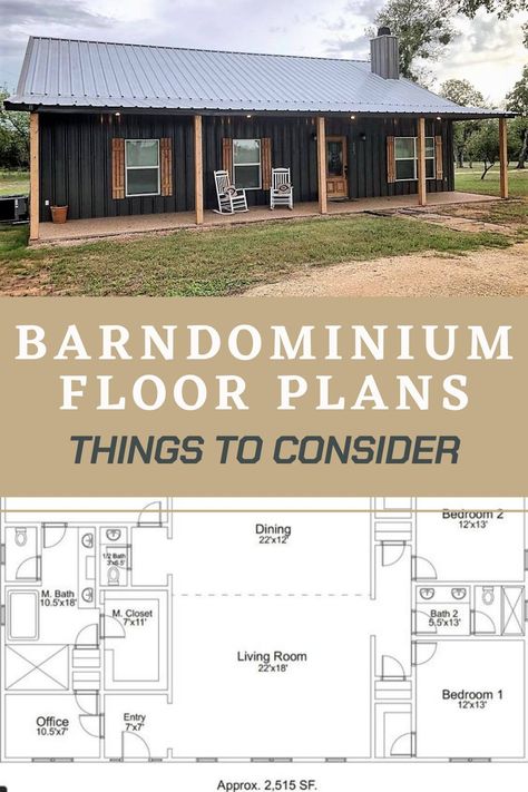 The barndominium is a great option for a building a vacation home or permanent home. Durable, cheap to build, and in style, simply one cannot imagine a better place to live for decades to come. One should take stock of what they are looking for before choosing a barndominium floor plan. Explore them at: https://www.barndominiumlife.com/ Metal Building House Plans, Metal House Plans, Steel Building Homes, Barn Homes Floor Plans, Shed House Plans, Barn House Design, Barndominium Plans, Pole Barn House Plans, Barn Style House Plans