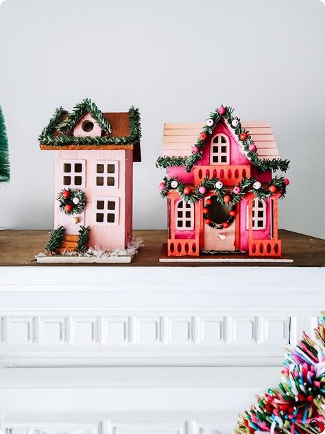 Diy christmas village. Christmas village. Anthro inspired christmas village. Diy Anthropologie christmas village. Follow me in the @LTK shopping app to shop this post and get my exclusive app-only-content! #liketkit #LTKSeasonal #LTKHoliday #LTKkids @shop.ltk https://liketk.it/4pj2g Michaels Christmas Houses Diy, Diy Birdhouse Christmas Village, Tiny Christmas Houses Diy, Christmas Decor Display Ideas, Christmas House Painting Craft, Christmas Market Decoration Ideas, Little Christmas Houses Diy, Diy Christmas Houses Village Wood, Wooden Christmas Houses Craft