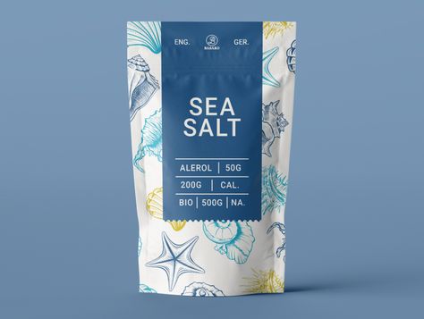 Package Design Sea Salt by Fabian Krotzer on Dribbble Salt Packaging Design, Flour Packaging, Salt Packaging, Natural Packaging, Packaging Snack, Spices Packaging, Fruit Packaging, Bottle Design Packaging, Cosmetic Packaging Design