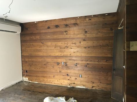 Walnut Shiplap Wall, Tongue And Groove Accent Wall, Natural Wood Shiplap Wall, Old Wood Panel Walls, Raw Wood Shiplap Walls, Farmhouse Shiplap Walls, Old Wood Accent Wall, Wood Plank Walls Lowe's, Entry Inspiration