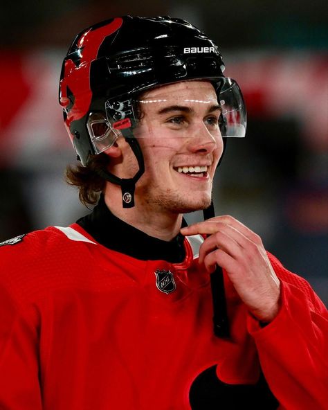 The Devils are all smiles from hitting the ice. 😁 Catch the @njdevils in the 2024 @navyfederal NHL #StadiumSeries TOMORROW at 8p ET on… | Instagram Hughes Brothers, Boys Hockey, Jack Hughes, Hot Hockey Players, Metlife Stadium, Hockey Girl, Wavy Hair Men, The Devils, Nhl Players