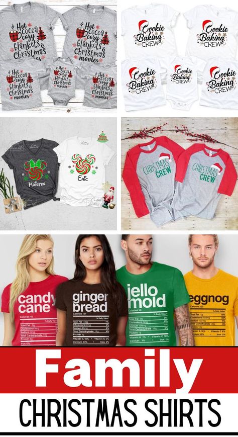 Christmas Family Shirts Ideas, Christmas Jammies Family, Christmas Sweatshirt Ideas, Christmas Shirts Vinyl, Diy Christmas Shirts, Fun Christmas Shirts, Matching Family Christmas Shirts, Family Christmas Outfits, Christmas Pjs Family