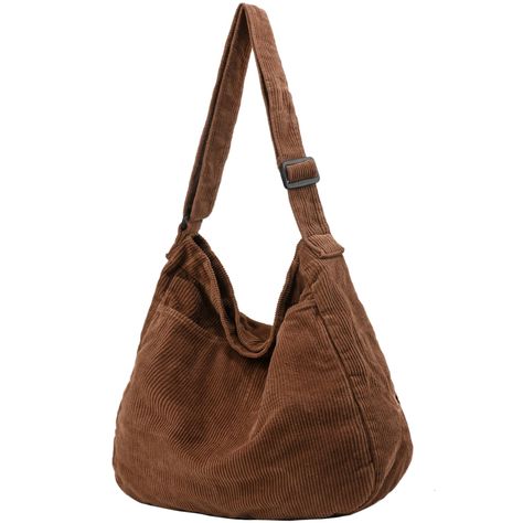 PRICES MAY VARY. 【Soft Material】-This shoulder bag is made of high quality canvas corduroy,super sturdy,soft and water-washable.This large hobo bag Can be the essential everyday tote bag.It is skin-friendly and recycle. 【Size Details】-This tote bag size is 15×4.3×15 inch, shoulder strap is 15-26 inch,Weight：0.8lb.This tote bag with zipper holds all your daily essentials,fashionable and versatile. 【Large Capacity】-There is a big room inside the hobo crossbody bag.One main compartment with zipper Corduroy Shoulder Bag, Corduroy Purse, Vintage Canvas Bags, School Shoulder Bag, Over The Shoulder Bag, Big Tote Bags, Big Room, Large Hobo Bag, Hobo Tote Bag