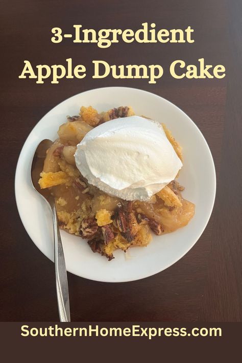 3 Ingredient Apple Dump Cake, Easy Apple Dump Cake, Cake Mix Recipes Homemade, Apple Dump Cake Recipe, Easy Dump Cake Recipe, Apple Dump Cake, Dump Cake Recipe, Super Easy Desserts, Dump Cake Pumpkin