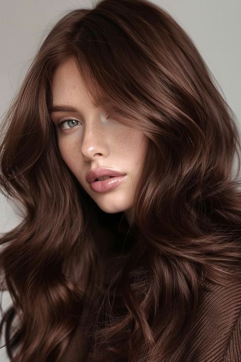 Brown Hair Colors Cool Tone, Elegant Hair Color Ideas, Red Toned Brown Hair, Mahogany Balayage, Mahogany Brown Hair Color, Mahogany Hair Color, Brunette Tones, Mahogany Brown Hair, Hair Color Mahogany