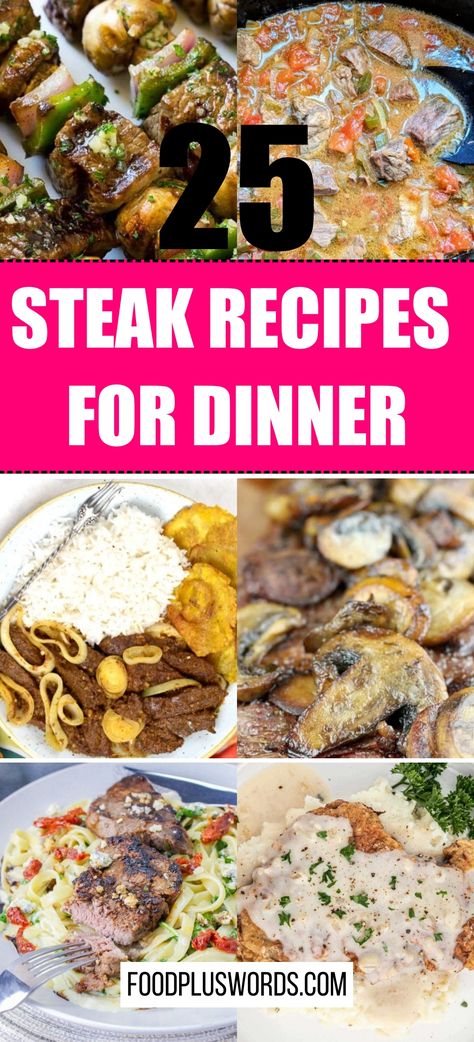 Steak Recipes for Dinner Dinner Recipes With Sirloin Steak, Easy Recipes With Steak, Diced Steak Recipes, Recipes With Sirloin Steak, Simple Steak Recipes, Top Sirloin Steak Recipes, Recipes With Steak, Steak Recipes For Dinner, Top Sirloin Recipes