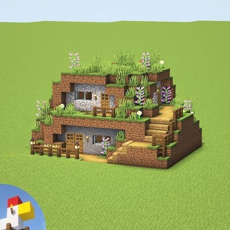 1.19 House Minecraft, Small Minecraft Town Ideas, Minecraft 1.19 Builds, Biomes O Plenty House Minecraft, Minecraft Dirt House, Minecraft Fence Designs, Minecraft Fence Ideas, Minecraft Beautiful House, Minecraft Cool Ideas