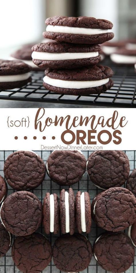 Tastemade Dessert, Homemade Oreo Cookies, Homemade Oreos, Vanilla Cream Filling, Oreo Desserts, Dessert Oreo, Dessert Party, Cream Filling, Dessert Dips