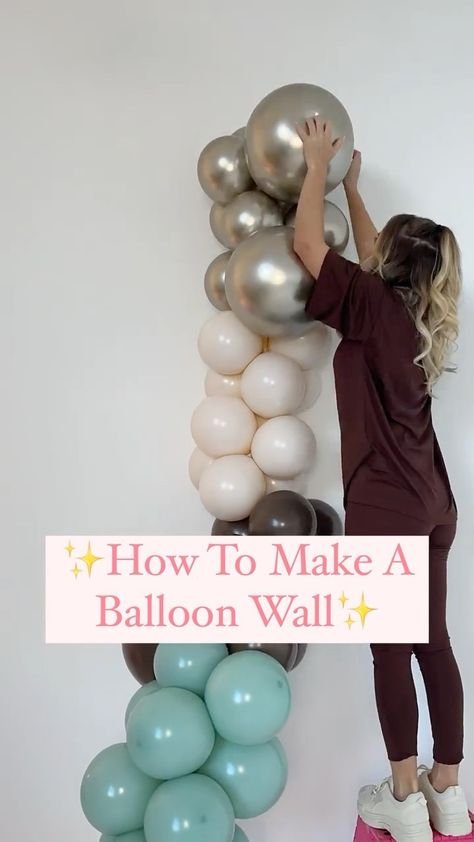 Tela, Ballon Wall Backgrounds, Balloon Wall Art, Balloons On Wall Decor, How To Make Balloon Backdrop, Stick Balloons To Wall, How To Make Ballons Stick On The Wall, Bday Wall Decoration Ideas, How To Do A Balloon Wall