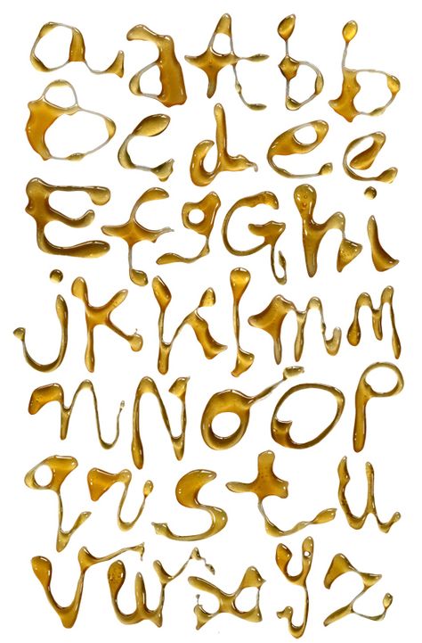 Liquid Typography, Honey Graphic, Typography Abc, Alphabet Calligraphy, Experimental Type, Real Honey, Typography Served, Typography Alphabet, Typographic Art