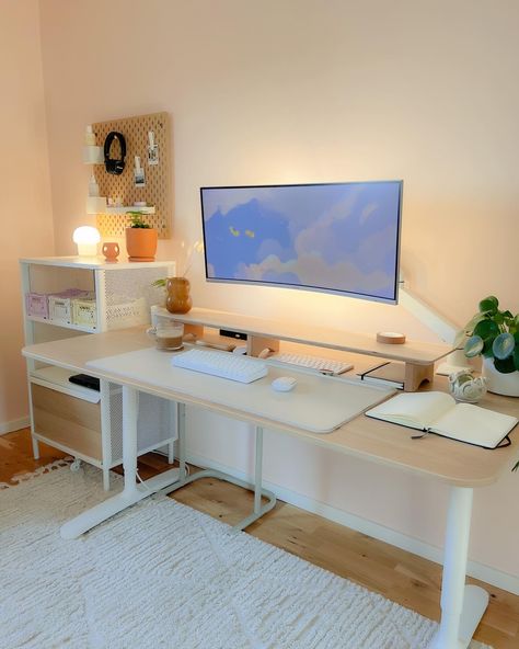 Minimalistic Desk Setup, Minimalistic Desk, Aesthetic Desk Setup, Desk Aesthetic, Cozy Desk, Cozy Office, Aesthetic Desk, Cozy Home Office, Minimalist Desk