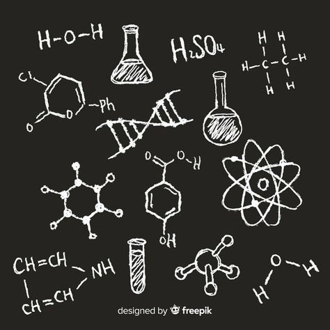 Chemistry on blackboard Free Vector Kimia Aesthetic, Titles Ideas, About Chemistry, Body Science, Science Doodles, Abstract Science, Hexagon Grid, Study Chemistry, Laboratory Design