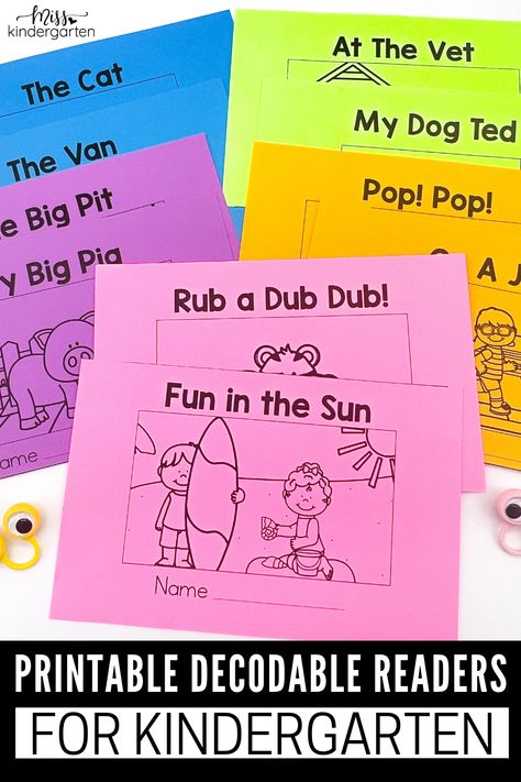 Colorful Printable Decodable Readers Phonics Decodable Books, Teaching Reading To Preschoolers, Kindergarten Dibels Practice, Short A Decodable Reader Free, Kindergarten Learning To Read, Free Decodable Books, Decodable Passages Kindergarten, Decodable Poems For Kindergarten, Cvc Books Free Printable