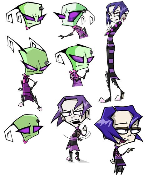 Tak Invader Zim, Jhonen Vasquez, Scott Pilgrim Comic, Cartoon Movie Characters, Invader Zim Characters, Nickelodeon Cartoons, Cartoon As Anime, Social Commentary, Model Sheet