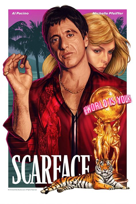 Al Pacino Michelle Pfeiffer, Michelle Pfeiffer Scarface, Scarface Poster, Scarface Movie, Personaje Fantasy, Film Netflix, Film Posters Art, Movie Artwork, Image Film